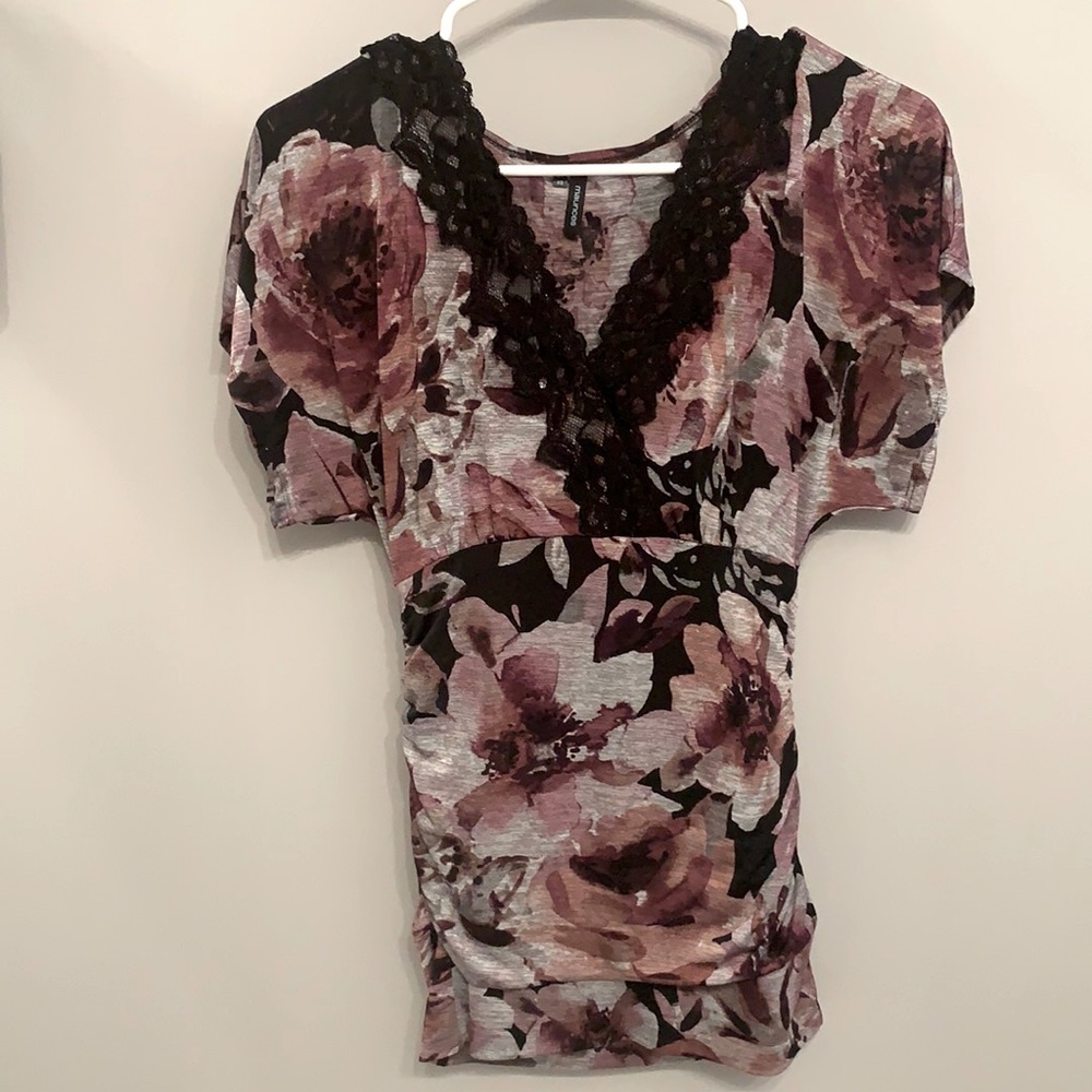 Maurice's Floral Lace Tunic Top